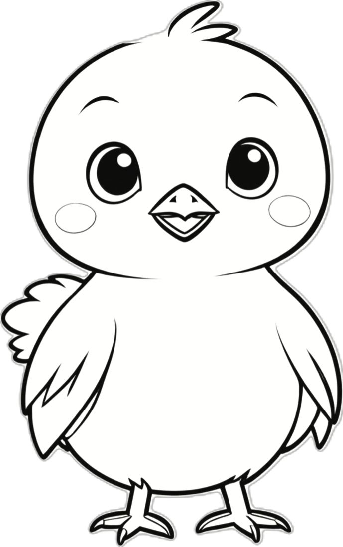 A cute cartoon baby chick with large eyes and a cheerful expression, suitable for kids' spring activities and free printable wall art A cute cartoon baby chick with large eyes and a cheerful expression, suitable for kids' spring activities and free printable wall art