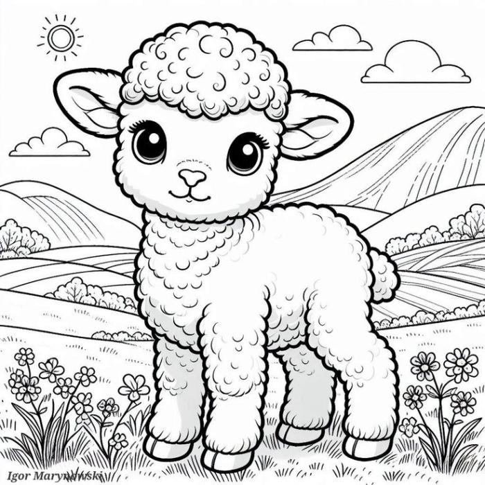 41+ Free Printable Lamb Coloring Pages for Kids – Fun & Easy!