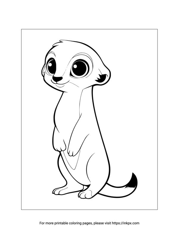 A cute little meerkat coloring page