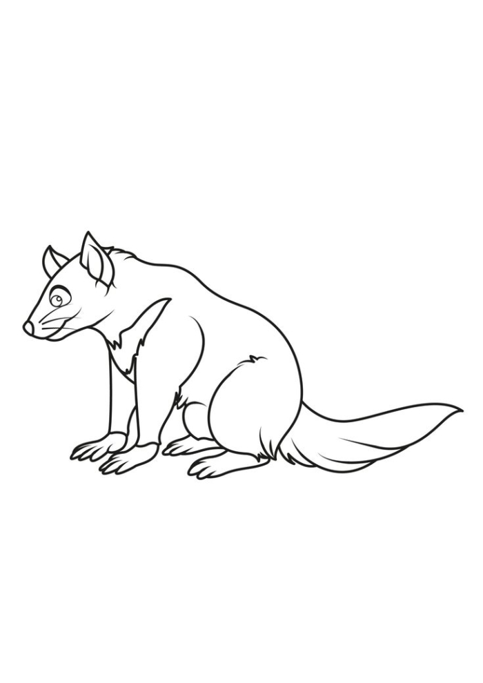 A simple line drawing of a fox sitting on the ground A simple line drawing of a fox sitting on the ground