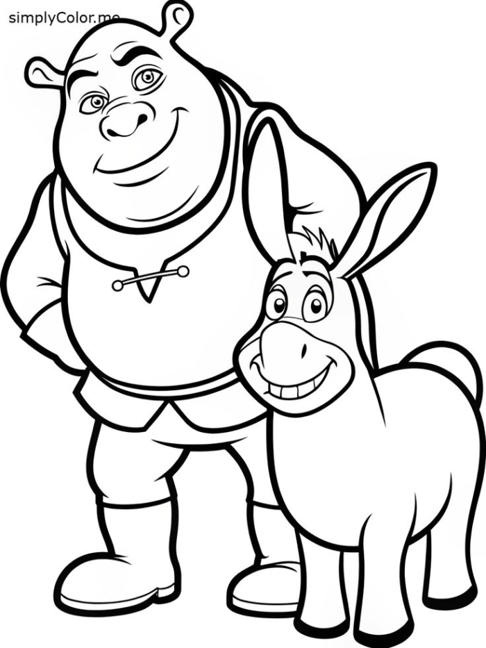 Donkey from shrek coloring page Donkey from shrek coloring page