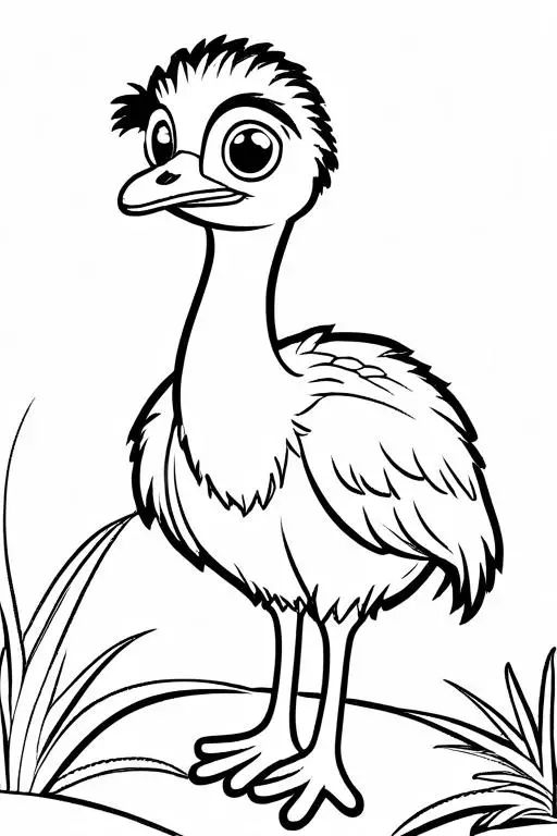 Emu coloring page for kids Emu coloring page for kids
