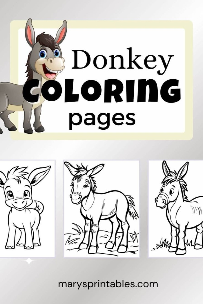 Free donkey coloring page collection featuring cute donkeys and farm scenes for kids to enjoy Free donkey coloring page collection featuring cute donkeys and farm scenes for kids to enjoy