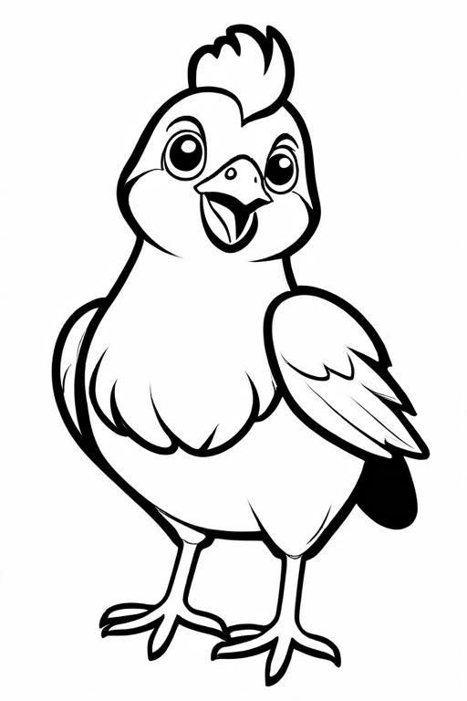Hen coloring page for kids Hen coloring page for kids
