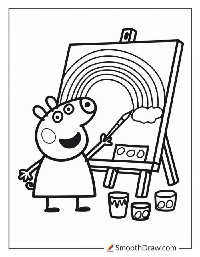 Peppa pig colors on an easel Peppa pig colors on an easel