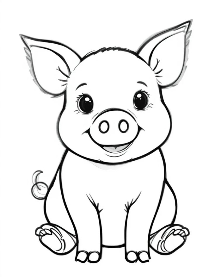 Pig coloring page Pig coloring page