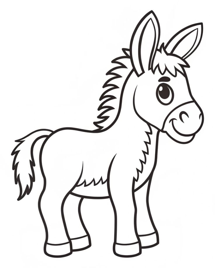 Printable donkey coloring page Printable donkey coloring page