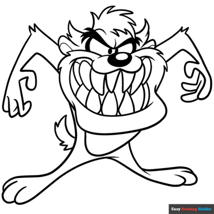 Tasmanian devil from looney tunes coloring page Tasmanian devil from looney tunes coloring page