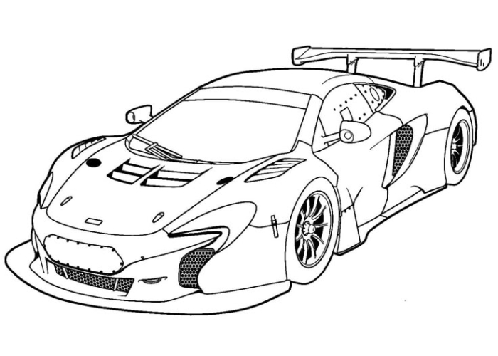 A cartoon race car for coloring A cartoon race car for coloring