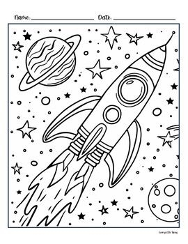 A coloring page of a space shuttle with stars A coloring page of a space shuttle with stars