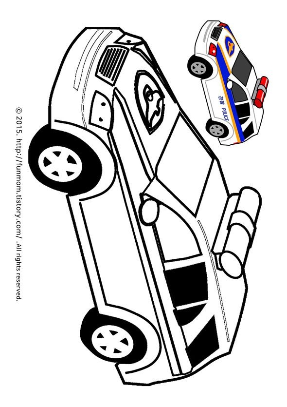 A coloring page of an upside-down car A coloring page of an upside-down car