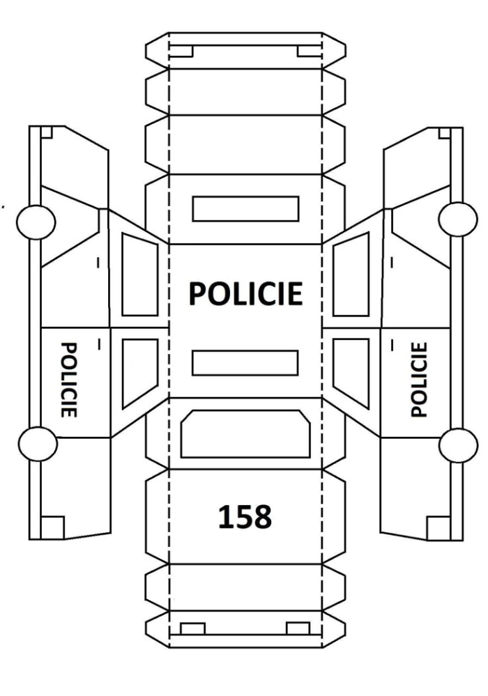 A police car with four seats on each side A police car with four seats on each side