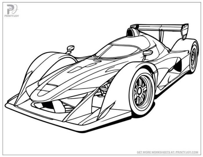 A printable race car coloring page for kids A printable race car coloring page for kids