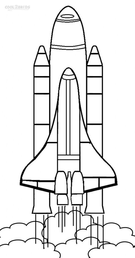 A simple outline of a space shuttle in the sky for coloring A simple outline of a space shuttle in the sky for coloring