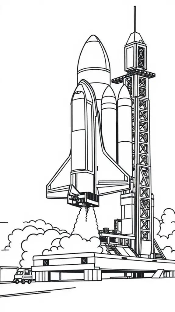 A space shuttle flying through the sky A space shuttle flying through the sky