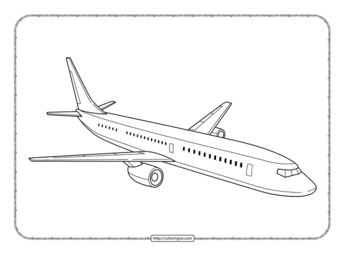 Airplane flying in the sky coloring page for kids and adults Airplane flying in the sky coloring page for kids and adults