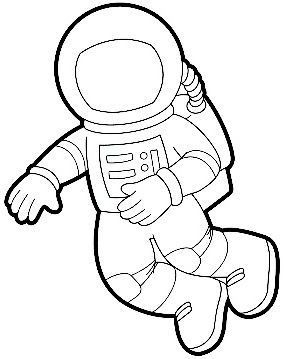 An astronaut floating in space coloring page An astronaut floating in space coloring page