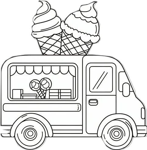 Ice cream truck coloring page