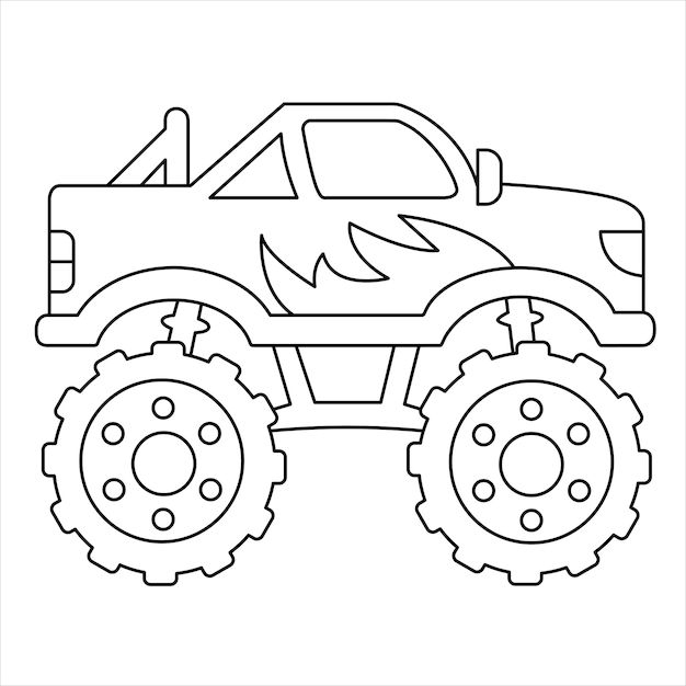 Monster truck coloring page for kids Monster truck coloring page for kids