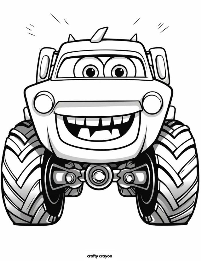 Monster truck coloring page from disney pixar for kids to print and color Monster truck coloring page from disney pixar for kids to print and color
