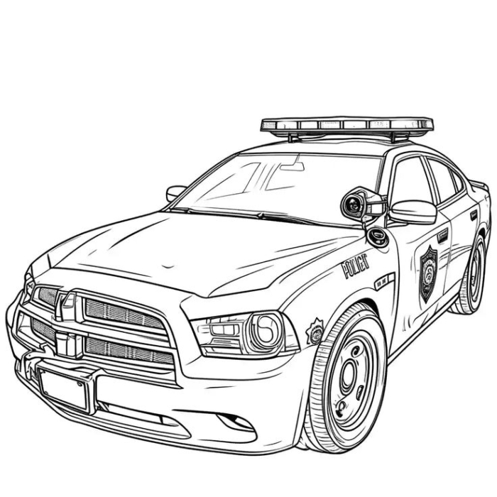 Police car coloring page for kids Police car coloring page for kids