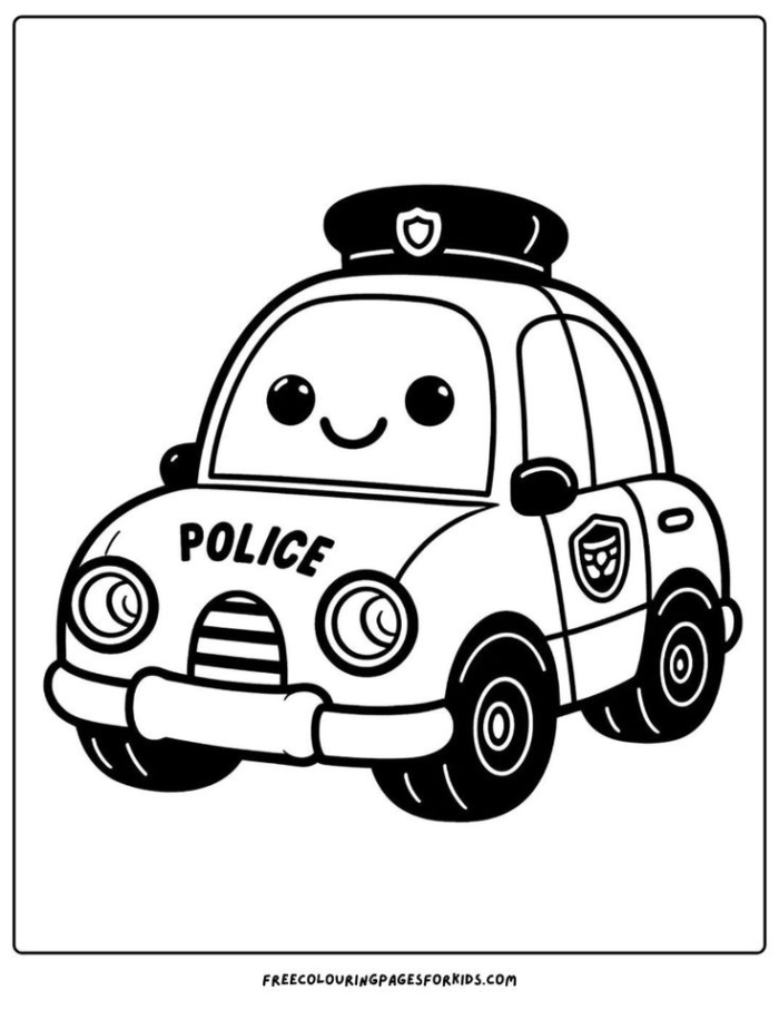Police car coloring page for kids Police car coloring page for kids