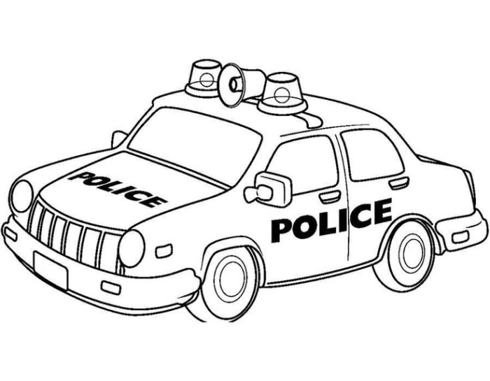 Police car coloring page for kids Police car coloring page for kids