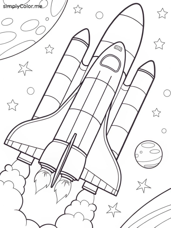 Space shuttle coloring page Space shuttle coloring page